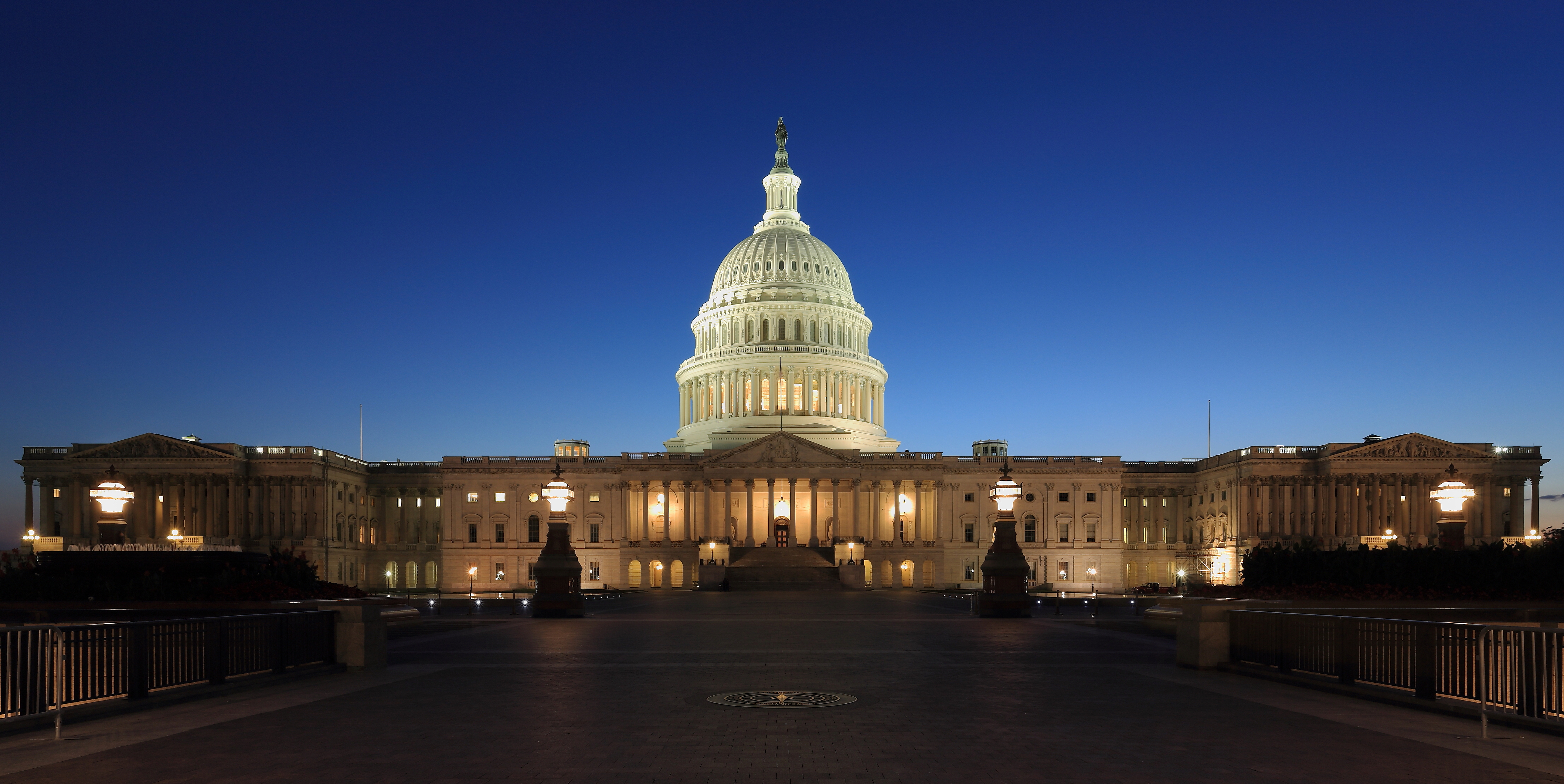 Photograph of the U.S. Capitol Building at dusk
